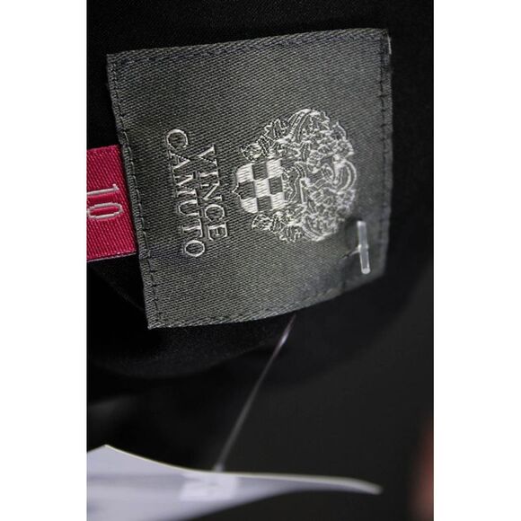 Vince Camuto Women's Round Sheer Neck A-Line Midi Dress Black Size 10 - Picture 5 of 7